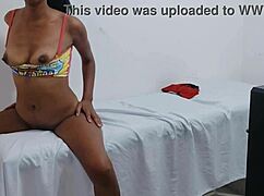 Hey, this brunette was too lazy for massages today, so she made a porn video for her special client instead!