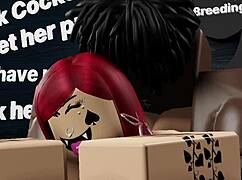 railing a nasty thick red head bitch in roblox