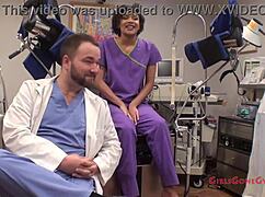 Jackie Banes undergoes her yearly physical examination with gloves and latex