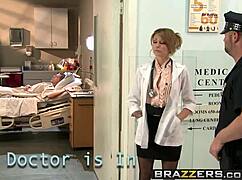 Doctor and patient rough threesome in hospital uniform