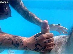 Holiday threesome in the pool with big tits and wet pussies 😍