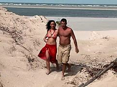 I'm at this wild beach orgy getting my ass bent over for double penetration and blowjobs