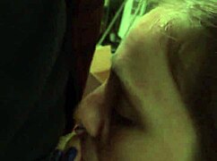 Tipsy girlfriend gives a sloppy blowjob