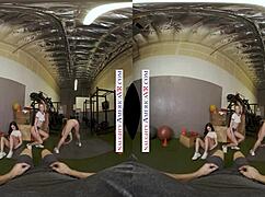 naughty america sexy babes kyler quinn paige owens tag team gym stud