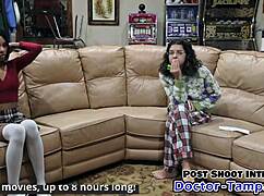 dr tampa gives solana her 1st gyno exam backstage with gloves and spreading