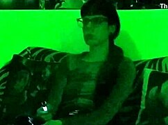 beth's kinky goth smoking tease in green light hd