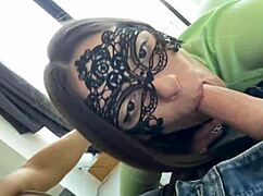 Crazy Public Threesome And Backstage Blowjob