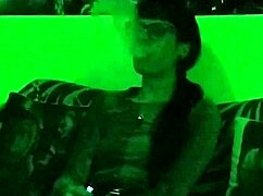 beth's kinky goth smoking tease in green light hd