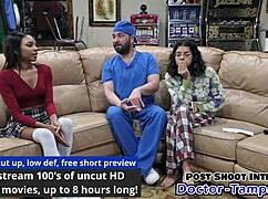 dr tampa gives solana her 1st gyno exam backstage with gloves and spreading