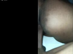 Big booty ebony babe rides dick hard after date night