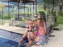 Salome gil hot latina milf turns photoshoot into steamy pool sex with spanish photographer