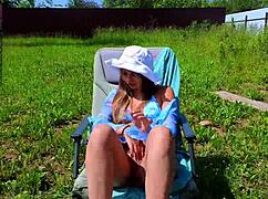 I'm playing with my pussy outside while people are looking at me