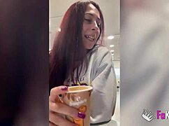 Petite woman squeezes 10-inch cock hard! Sofia Sweet, what a nymphomaniac!