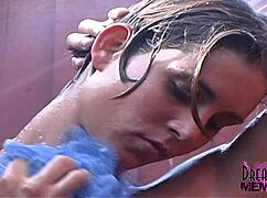 Hot Brunettes Asshole Shaving In An Outdoor Shower