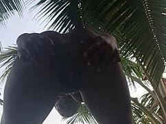 crazybitch shows off outdoors at stepdad's mansion