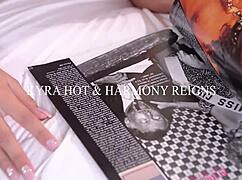 Kyra Hot and Harmony Reigns indulge in busty lesbian tit play