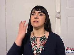 busty brunette coed victoria sucks a boner and gets banged