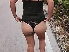 Whore Shows Ass And Tits On Public Mexican Road!