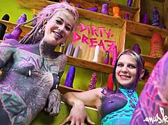 tattoo lesbians anal play with big toys in assholes - atm gapes real orgasm