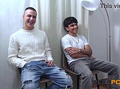 adela myers rides two young guys in cowboy threesome debut