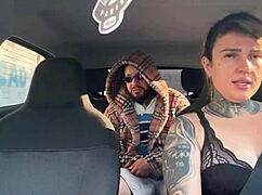 Woman in uber picks up suspicious passenger and ends up giving pussy in the car