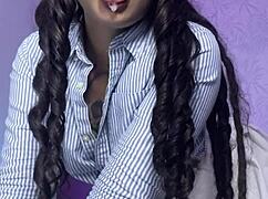 a hairy elf gives sloppy blowjob and squirting joi