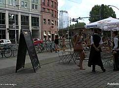 Bound in leather slut public fucked?