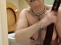 french housewife engages in self-bondage humiliation outdoors