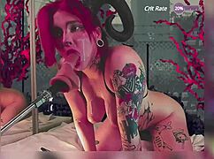 I-I got a vibrator stuck in my succubuss pussy and it makes me moan so loud