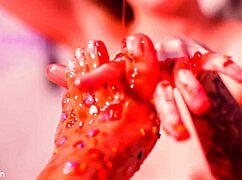 Making her feet totally messy with goddess domination 😈