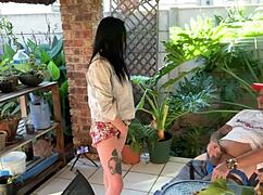 Outdoor Mutual Masturbation With Stepsis In Skirt