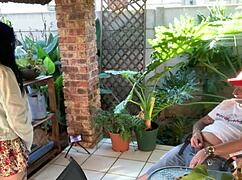 Outdoor Mutual Masturbation With Stepsis In Skirt