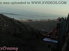 Flashing My Cock in Front of Stepdaughter on Public Beach for Cumshot