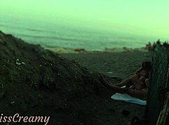 Flashing My Cock in Front of Stepdaughter on Public Beach for Cumshot