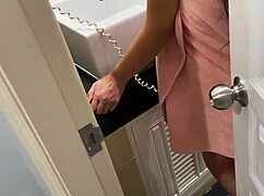 stepbrother spied on stepsister showering until she let him fuck her roughly