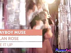 big boobed blondie milan rose teases hard nipples and shaved pussy