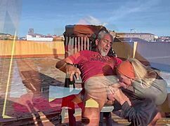 I Suck My Neighbor's Cock And Swallow Cum On The Community Terrace