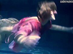 feeling the intense passion underwater with lilia mihalkova and natalia kupalka in the pool