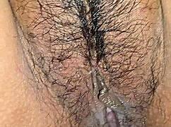 Husband watches latina wife masturbate with vibrator up close