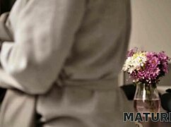 mature4k features a seductive encounter with coffee and shaved pussy