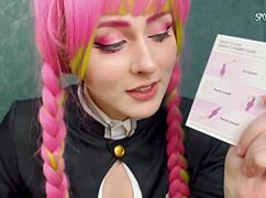 kanroji mitsuri masturbates her pink pussy till climax