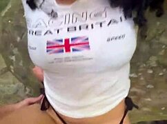 Vlogging hot Colombian girlfriend's public river fuck 😍