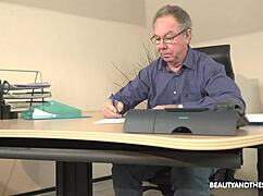 Old Boss Fucks Skinny Teen 18+ During Job Interview