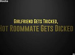 Girlfriend tricked, roommate gets dicked hard in dorm!