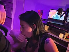 Friend sees masturbation, wants facial and oral all night.