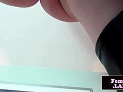 gothic femboy is toying with anal beads