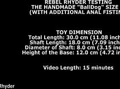 I say, 'Testing the handmade Balldog XL from TheWonderToys with intense anal fisting.'
