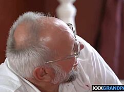 strip poker with grandpa? blonde teen gets naked and fucks