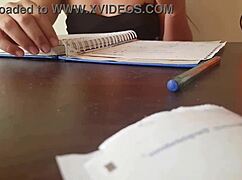 Latina stepsister visits, cute and beautiful, flashing shaved pussy without panties