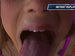 giving rebecca a throat whooping puke everywhere